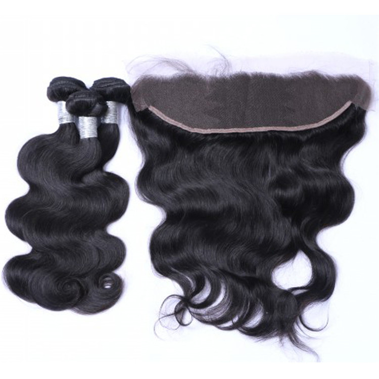 Unprocessed Human Hair Weave With Closure Frontal Remy Body Wave Hair Bundles  LM213